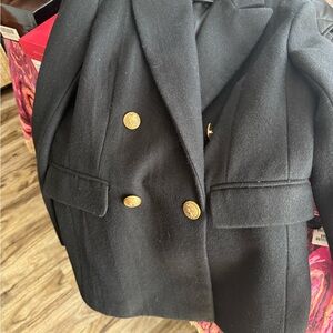 Elegant Black Double-Breasted Women's Coat